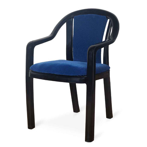 Supreme - Ornate Black Blue Dobby - Plastic Chair | H:815 x W:560 x D:560mm | 1 Year Warranty