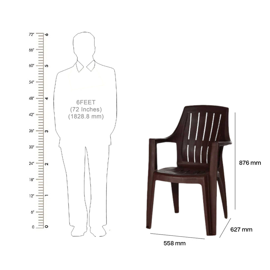 Supreme - Turbo Super Jordan Brown  Brown Circle - Jordan Brown Brown Circle - Plastic Chair | H:870 x W:580 x D:650mm | 1 Year Warranty