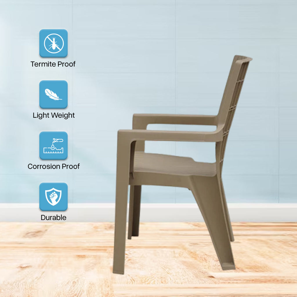 Supreme - Olympia Dark Beige - Plastic Chair | H:820 x W:560 x D:540mm | 1 Year Warranty