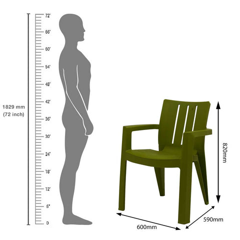 Supreme - Kent Mehandi Green - Plastic Chair | H:820 x W:600 x D:590mm | 1 Year Warranty
