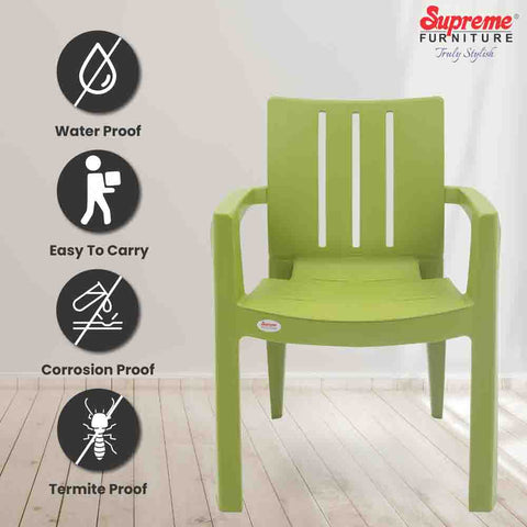 Supreme - Kent Mehandi Green - Plastic Chair | H:820 x W:600 x D:590mm | 1 Year Warranty