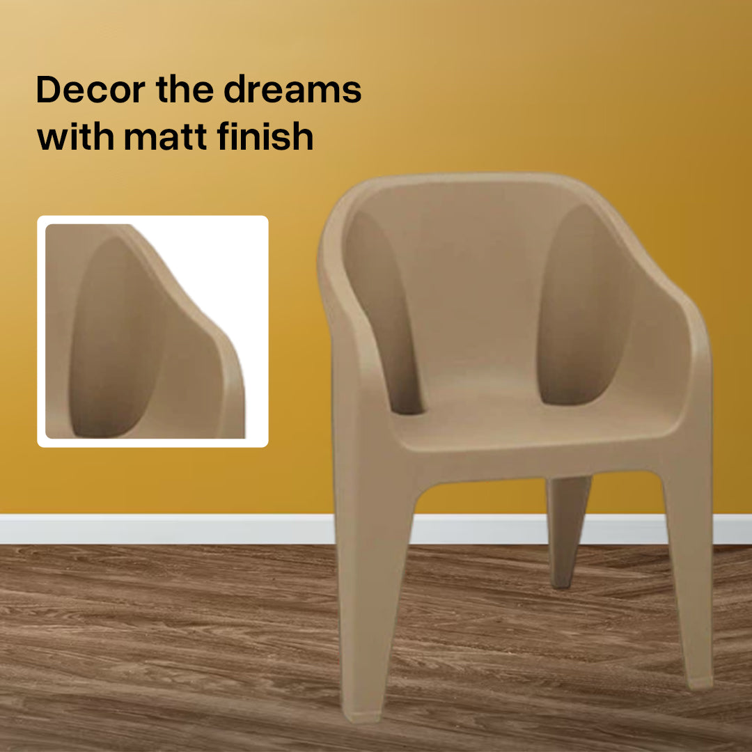 Supreme - Futura Dark Beige - Plastic Chair | H:860 x W:585 x D:625mm | 1 Year Warranty