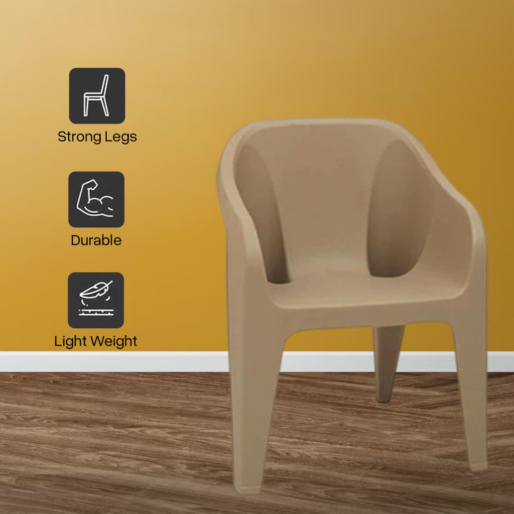 Supreme - Futura Dark Beige - Plastic Chair | H:860 x W:585 x D:625mm | 1 Year Warranty