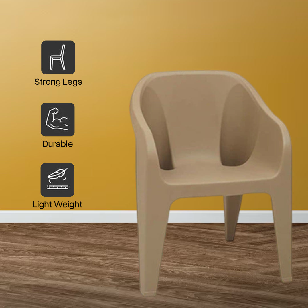 Supreme - Futura Dark Beige - Plastic Chair | H:860 x W:585 x D:625mm | 1 Year Warranty
