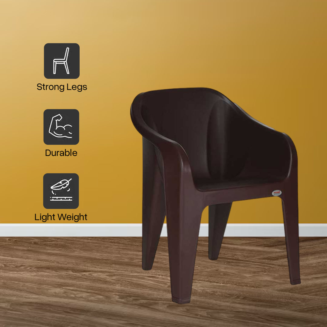 Supreme - Futura Globus Brown - Plastic Chair | H:860 x W:585 x D:625mm | 1 Year Warranty