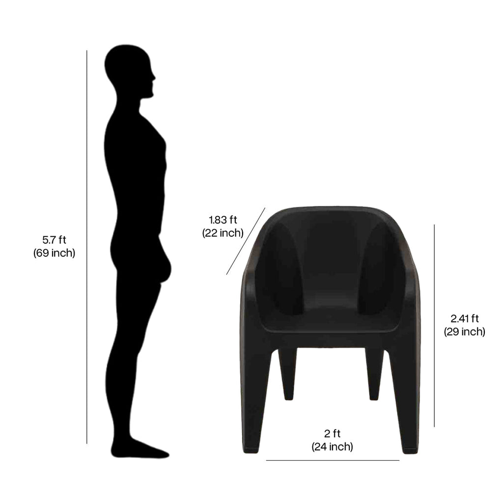 Supreme - Futura Black - Plastic Chair | H:860 x W:585 x D:625mm | 1 Year Warranty