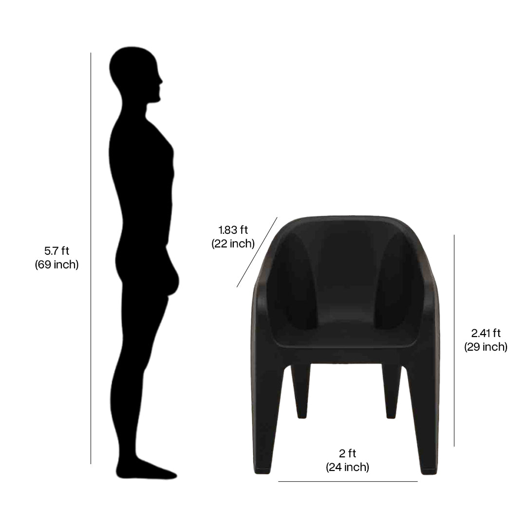 Supreme - Futura Black - Plastic Chair | H:860 x W:585 x D:625mm | 1 Year Warranty