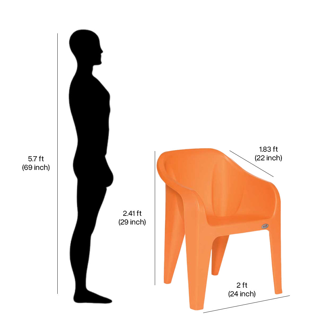 Supreme - Futura Orange - Plastic Chair | H:860 x W:585 x D:625mm | 1 Year Warranty