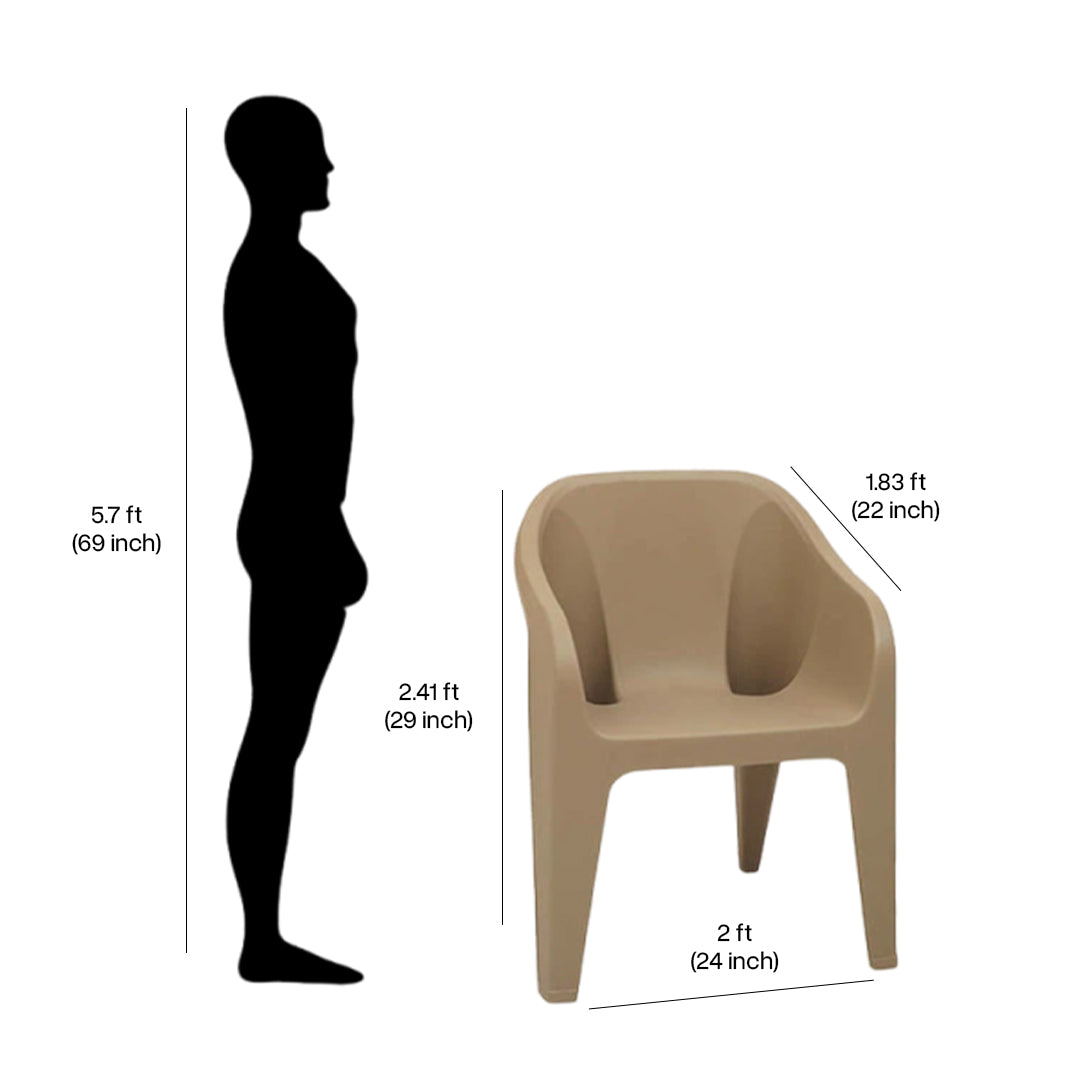 Supreme - Futura Dark Beige - Plastic Chair | H:860 x W:585 x D:625mm | 1 Year Warranty