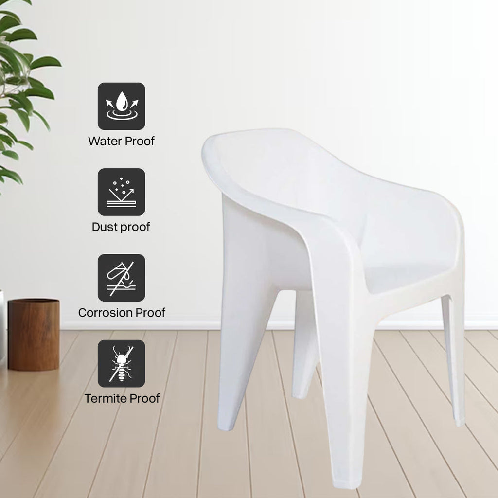 Supreme - Futura Milky White - Plastic Chair | H:860 x W:585 x D:625mm | 1 Year Warranty