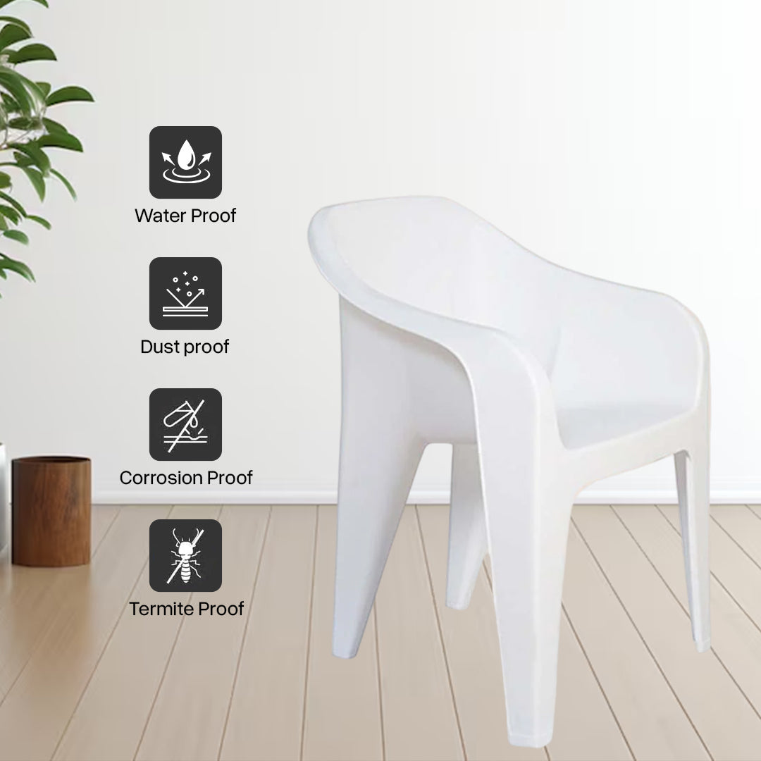 Supreme - Futura Milky White - Plastic Chair | H:860 x W:585 x D:625mm | 1 Year Warranty