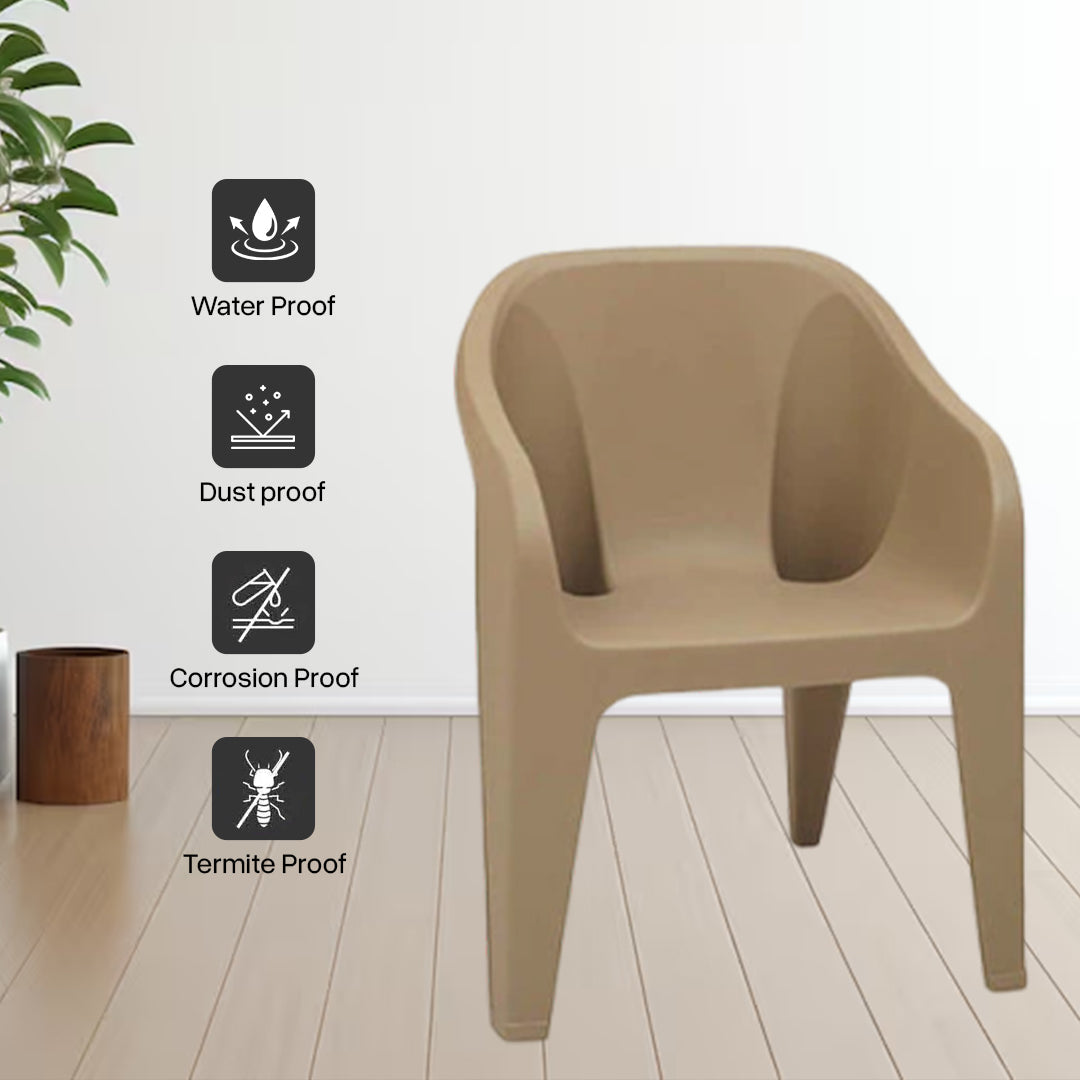 Supreme - Futura Dark Beige - Plastic Chair | H:860 x W:585 x D:625mm | 1 Year Warranty