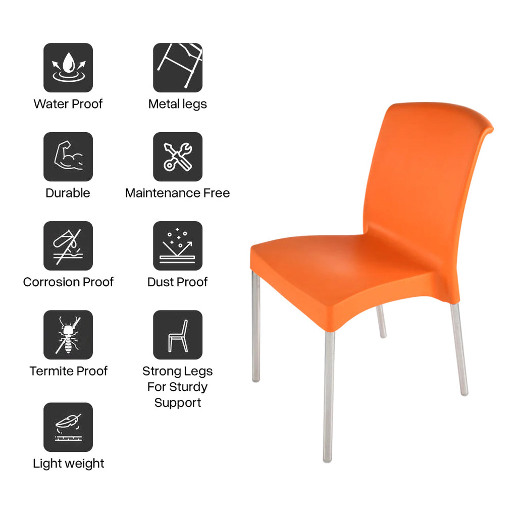 Supreme - Hybrid Orange - Plastic Chair | H:830 x W:480 x D:610mm | 1 Year Warranty