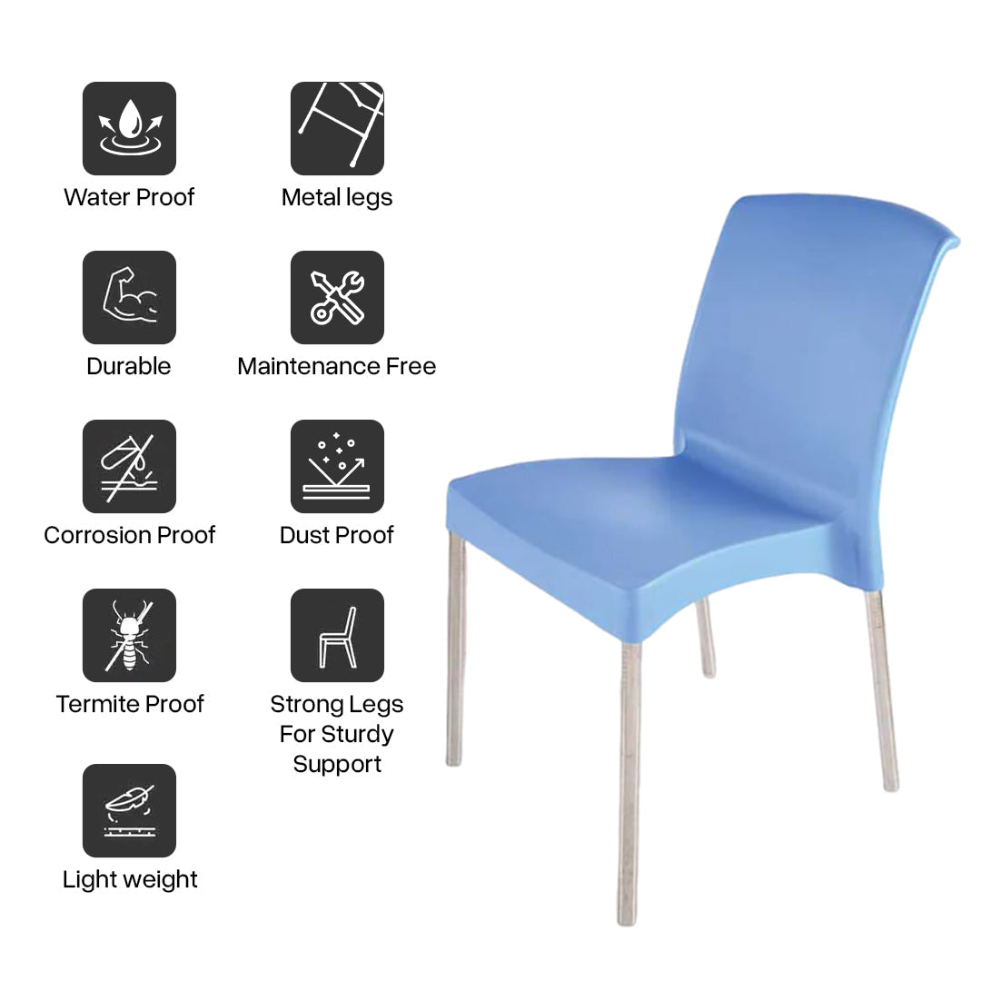 Supreme - Hybrid Soft Blue - Plastic Chair | H:830 x W:480 x D:610mm | 1 Year Warranty