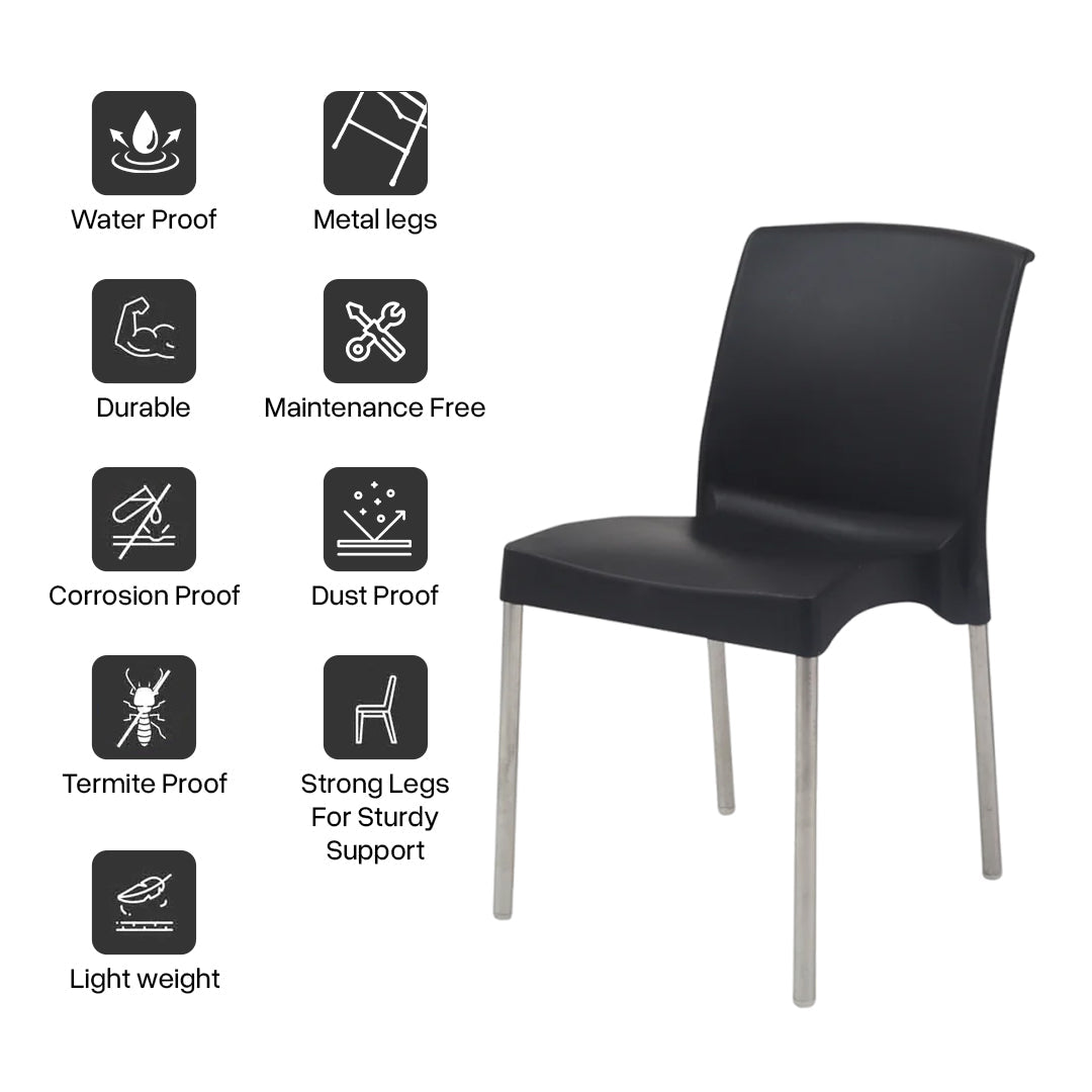 Supreme - Hybrid Black - Plastic Chair | H:830 x W:480 x D:610mm | 1 Year Warranty