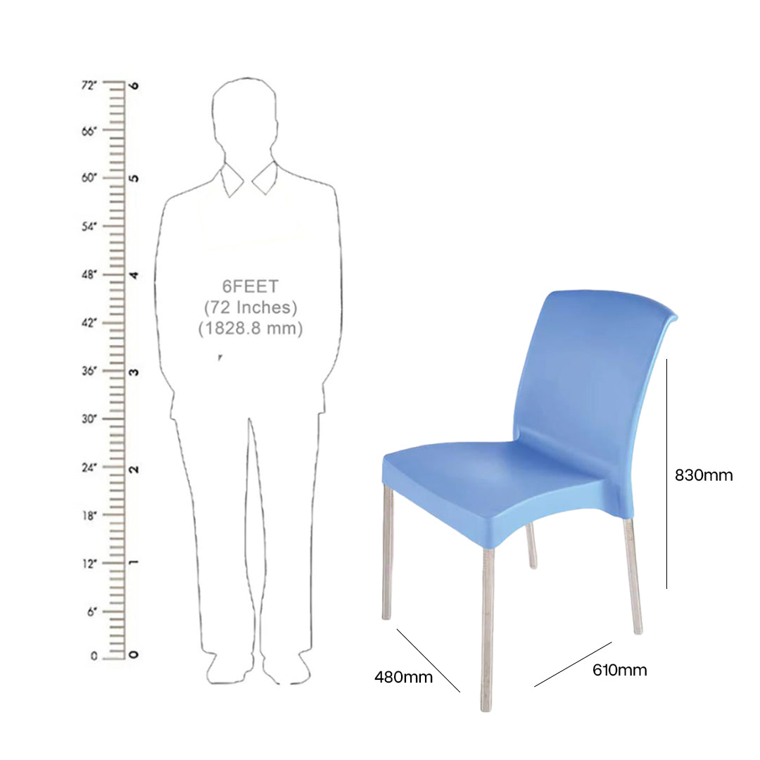 Supreme - Hybrid Soft Blue - Plastic Chair | H:830 x W:480 x D:610mm | 1 Year Warranty