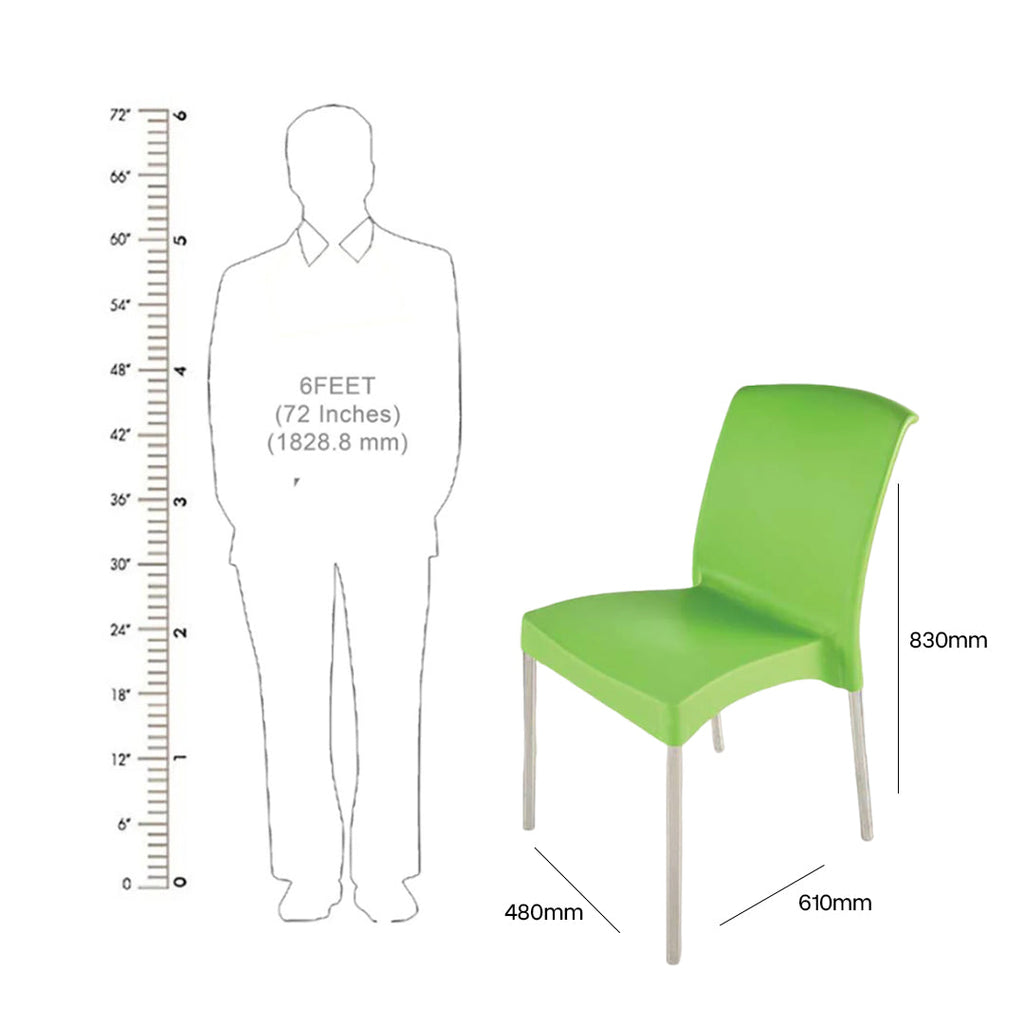 Supreme - Hybrid Parrot Green - Plastic Chair | H:830 x W:480 x D:610mm | 1 Year Warranty