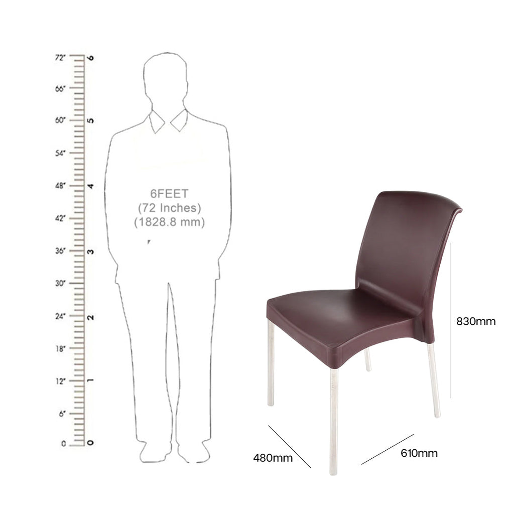 Supreme - Hybrid Globus Brown - Plastic Chair | H:830 x W:480 x D:610mm | 1 Year Warranty