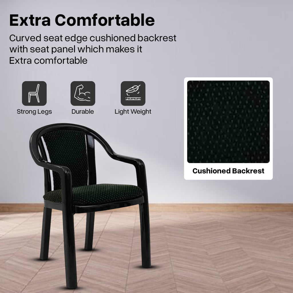 Supreme - Ornate Black Green - Plastic Chair | H:815 x W:560 x D:560mm | 1 Year Warranty