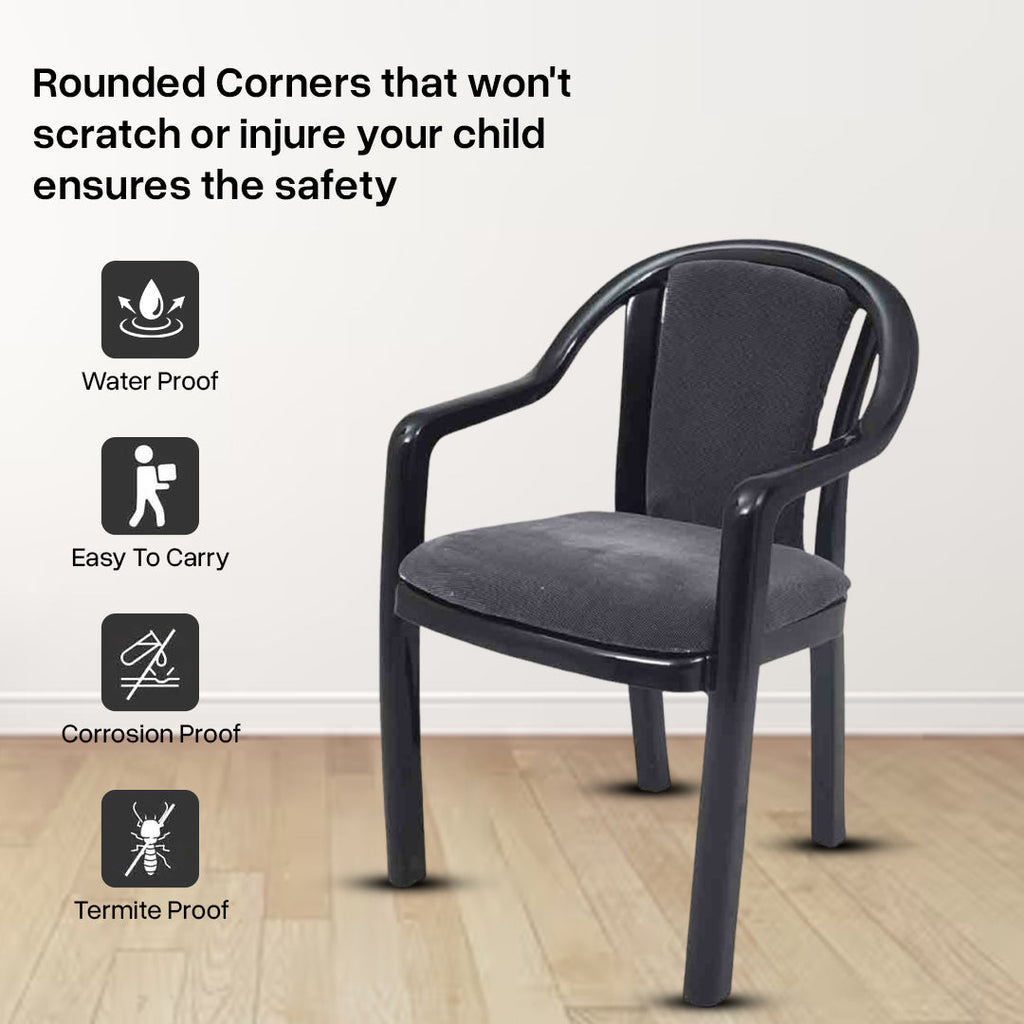 Supreme - Ornate Black Grey Dobby - Plastic Chair | H:815 x W:560 x D:560mm | 1 Year Warranty
