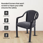 Supreme - Ornate Black Grey Dobby - Plastic Chair | H:815 x W:560 x D:560mm | 1 Year Warranty
