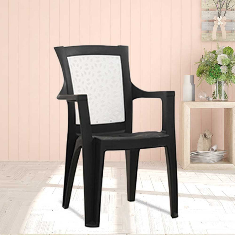 Supreme - Hexa Black  Milky White - Black Milky White - Plastic Chair | H:890 x W:565 x D:600mm | 1 Year Warranty