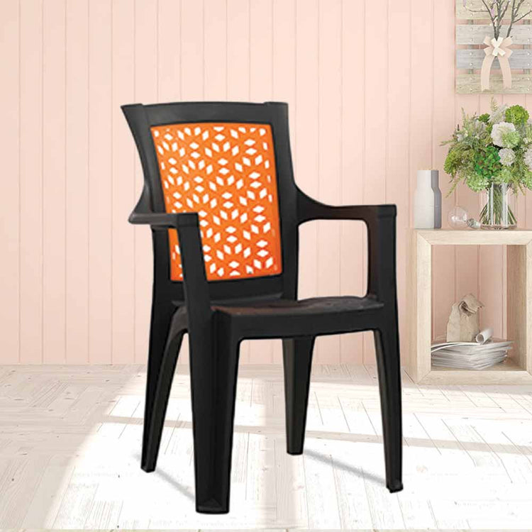 Supreme - Hexa Black  Orange - Black Orange - Plastic Chair | H:890 x W:565 x D:600mm | 1 Year Warranty