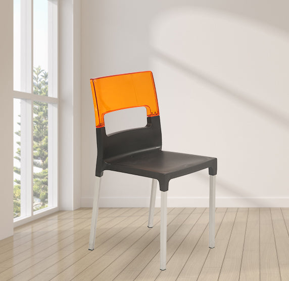 Supreme - Diva Black Orange - Plastic Chair | H:845 x W:450 x D:510mm | 1 Year Warranty
