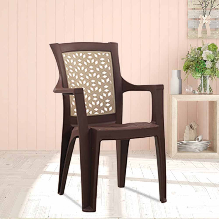 Supreme - Hexa Globus Brown  Dark Beige - Globus Brown Dark Beige - Plastic Chair | H:890 x W:565 x D:600mm | 1 Year Warranty