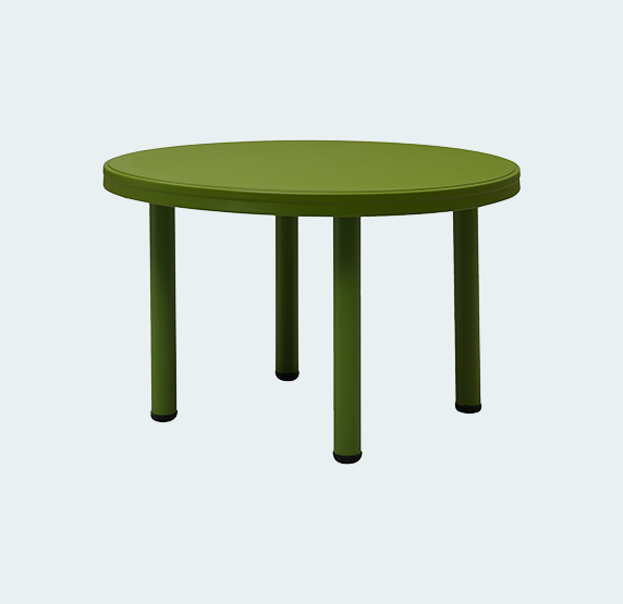 Supreme - Ring (Kid Table With (Ron Legs) (Dia-2.61) Mehandi Green - Plastic Table | H:500 x W:812 x D:812mm | 1 Year Warranty