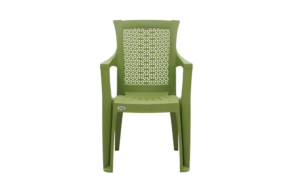 Supreme - Net Mehendi Green - Plastic Chair | H:885 x W:560 x D:600mm | 1 Year Warranty