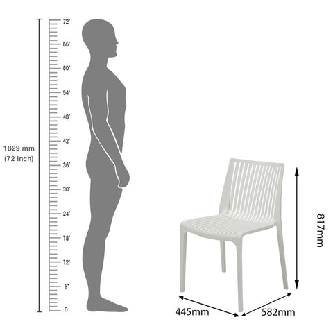 Supreme - Oasis Milky White - Plastic Chair | H:820 x W:520 x D:585mm | 1 Year Warranty