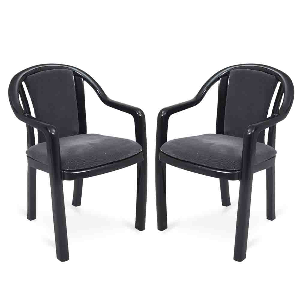 Supreme - Ornate Black Grey Dobby - Plastic Chair | H:815 x W:560 x D:560mm | 1 Year Warranty