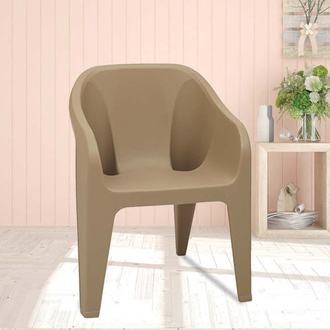 Supreme - Futura Dark Beige - Plastic Chair | H:860 x W:585 x D:625mm | 1 Year Warranty